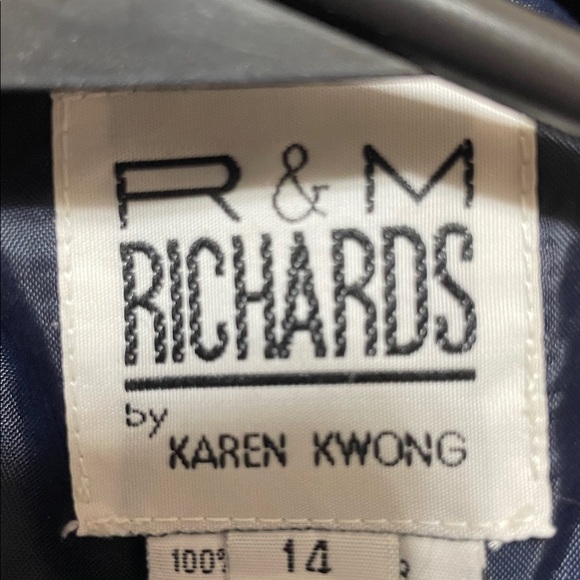 R&M Richards By Karen Kong Women's Navy Asymmetrical Dress with Embellishments. - Picture 9 of 12
